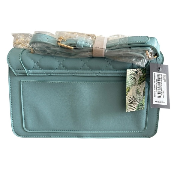 Badgley Mischka Light Blue Quilted Crossbody Bag - Picture 2 of 7